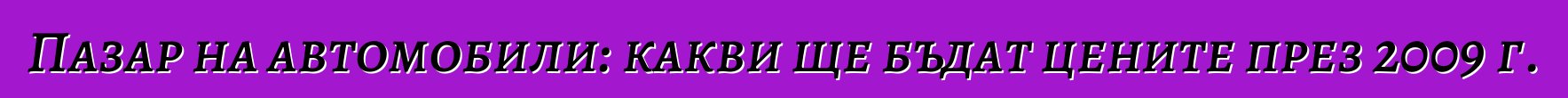 Пазар на автомобили: какви ще бъдат цените през 2009 г.