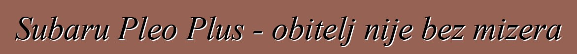 Subaru Pleo Plus - obitelj nije bez mizera