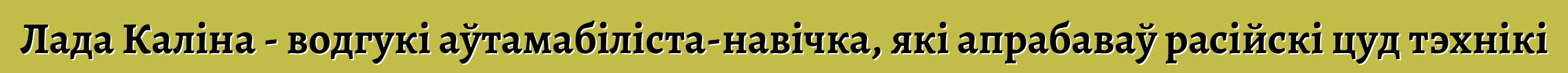 Лада Каліна - водгукі аўтамабіліста-навічка, які апрабаваў расійскі цуд тэхнікі