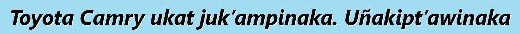 Toyota Camry ukat juk’ampinaka. Uñakipt’awinaka