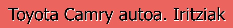 Toyota Camry autoa. Iritziak