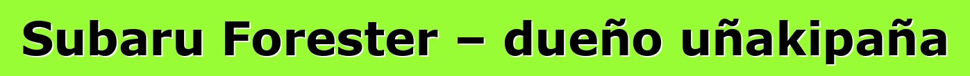 Subaru Forester – dueño uñakipaña