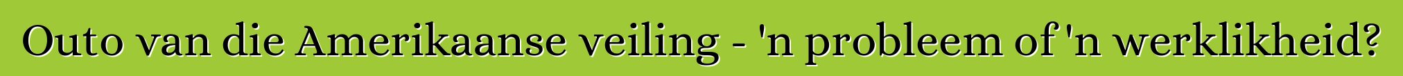 Outo van die Amerikaanse veiling - 'n probleem of 'n werklikheid?