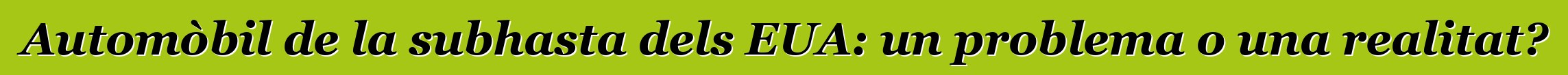 Automòbil de la subhasta dels EUA: un problema o una realitat?