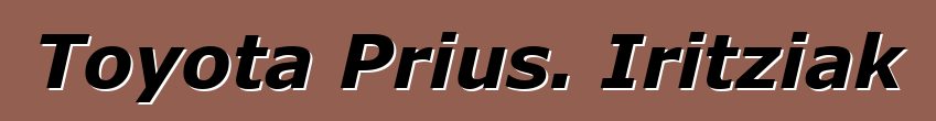 Toyota Prius. Iritziak