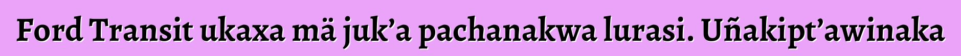 Ford Transit ukaxa mä juk’a pachanakwa lurasi. Uñakipt’awinaka