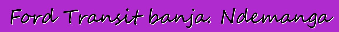 Ford Transit banja. Ndemanga