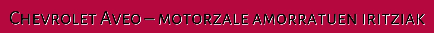 Chevrolet Aveo – motorzale amorratuen iritziak
