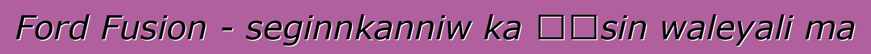 Ford Fusion - seginnkanniw ka ɲɛsin waleyali ma