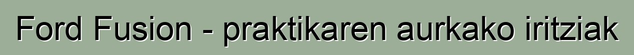 Ford Fusion - praktikaren aurkako iritziak