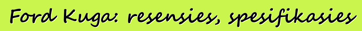 Ford Kuga: resensies, spesifikasies