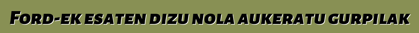 Ford-ek esaten dizu nola aukeratu gurpilak