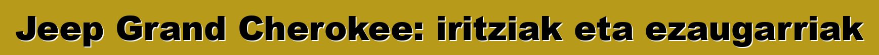 Jeep Grand Cherokee: iritziak eta ezaugarriak