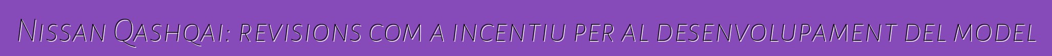 Nissan Qashqai: revisions com a incentiu per al desenvolupament del model