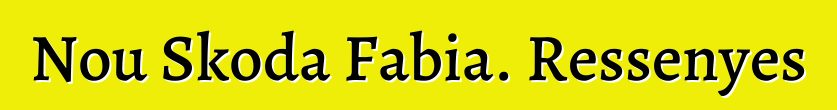 Nou Skoda Fabia. Ressenyes
