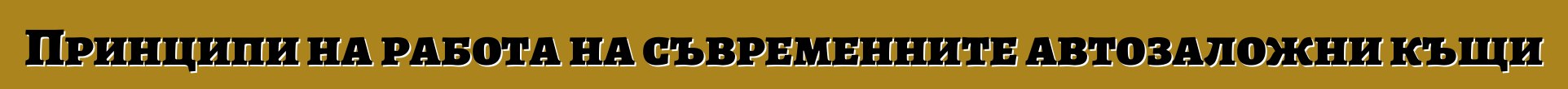 Принципи на работа на съвременните автозаложни къщи