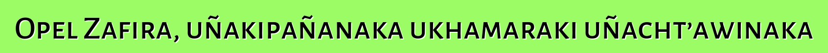 Opel Zafira, uñakipañanaka ukhamaraki uñacht’awinaka