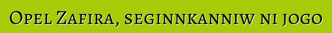 Opel Zafira, seginnkanniw ni jogo