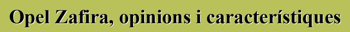 Opel Zafira, opinions i característiques