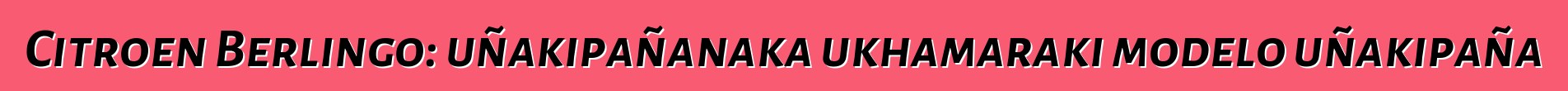 Citroen Berlingo: uñakipañanaka ukhamaraki modelo uñakipaña