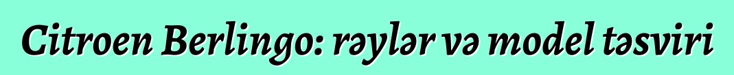 Citroen Berlingo: rəylər və model təsviri