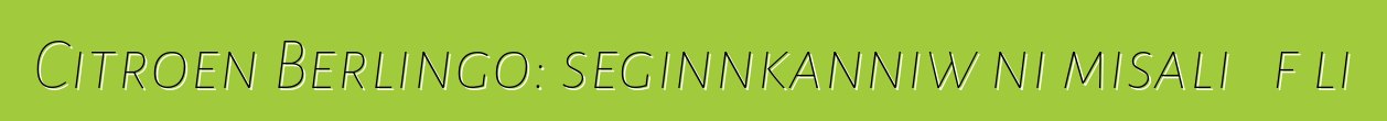 Citroen Berlingo: seginnkanniw ni misali ɲɛfɔli