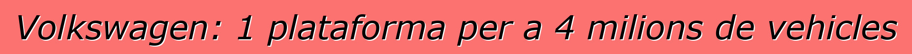 Volkswagen: 1 plataforma per a 4 milions de vehicles