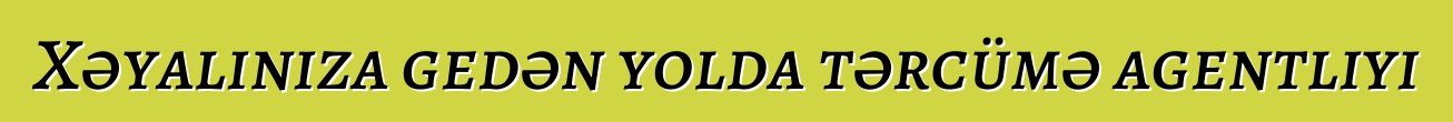Xəyalınıza gedən yolda tərcümə agentliyi
