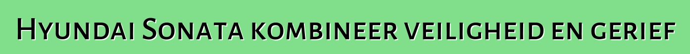 Hyundai Sonata kombineer veiligheid en gerief
