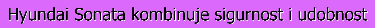 Hyundai Sonata kombinuje sigurnost i udobnost