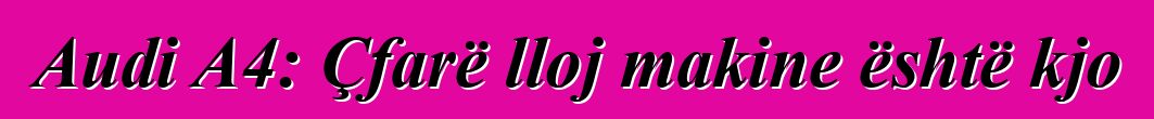 Audi A4: Çfarë lloj makine është kjo