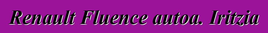 Renault Fluence autoa. Iritzia