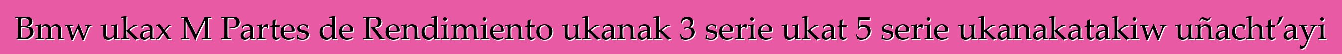 Bmw ukax M Partes de Rendimiento ukanak 3 serie ukat 5 serie ukanakatakiw uñacht’ayi