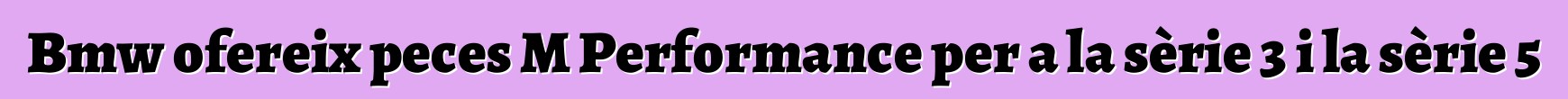 Bmw ofereix peces M Performance per a la sèrie 3 i la sèrie 5
