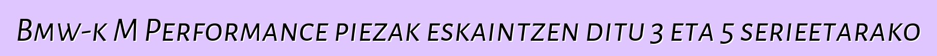 Bmw-k M Performance piezak eskaintzen ditu 3 eta 5 serieetarako