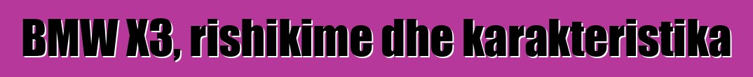 BMW X3, rishikime dhe karakteristika