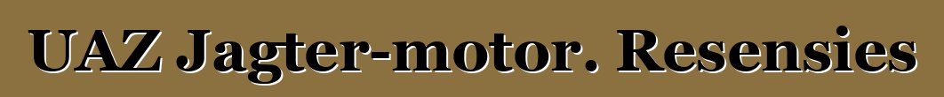 UAZ Jagter-motor. Resensies