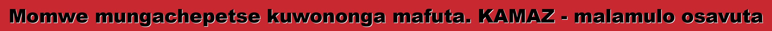 Momwe mungachepetse kuwononga mafuta. KAMAZ - malamulo osavuta