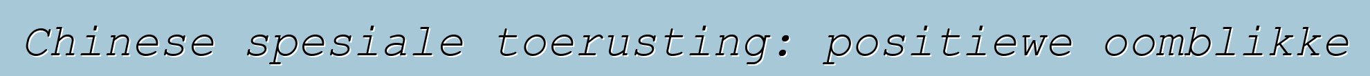Chinese spesiale toerusting: positiewe oomblikke