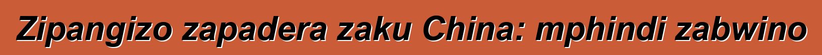 Zipangizo zapadera zaku China: mphindi zabwino