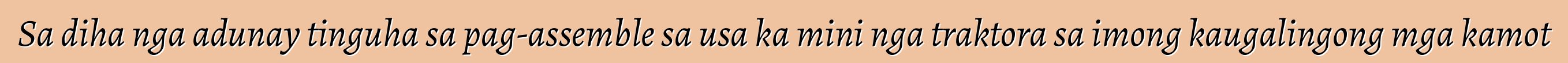 Sa diha nga adunay tinguha sa pag-assemble sa usa ka mini nga traktora sa imong kaugalingong mga kamot