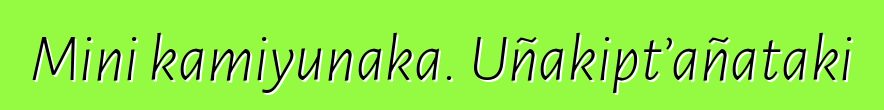 Mini kamiyunaka. Uñakipt’añataki