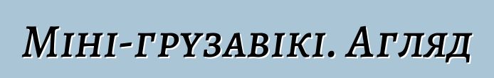 Міні-грузавікі. Агляд
