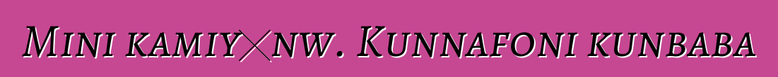 Mini kamiyɔnw. Kunnafoni kunbaba