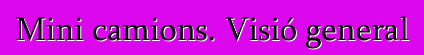 Mini camions. Visió general