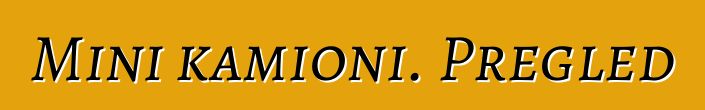 Mini kamioni. Pregled
