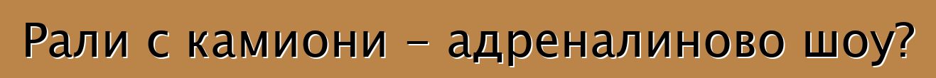 Рали с камиони - адреналиново шоу?