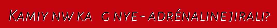 Kamiyɔnw ka ɲɔgɔnye - adrénaline jirali?