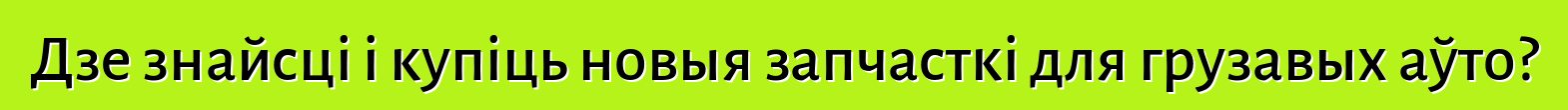 Дзе знайсці і купіць новыя запчасткі для грузавых аўто?
