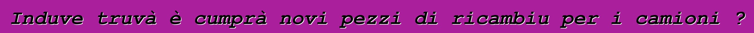Induve truvà è cumprà novi pezzi di ricambiu per i camioni ?